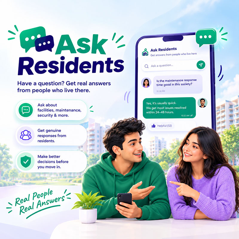 Illustration of residents talking about life in their society